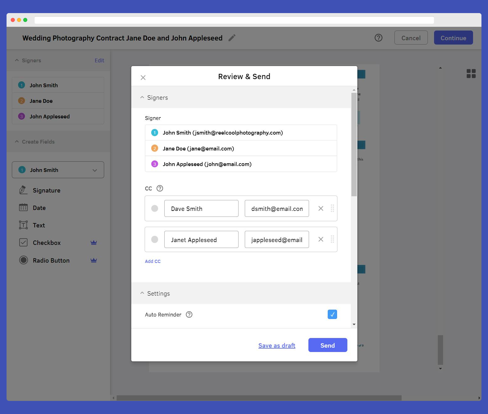 Have the option to review and send your online documents Have the option to review and send your online documents
