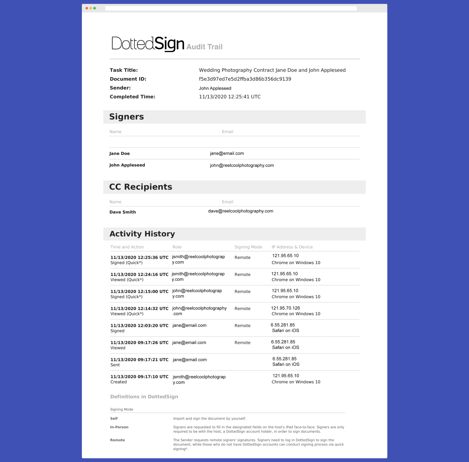 Have a digitally certified PDF trail with DottedSign