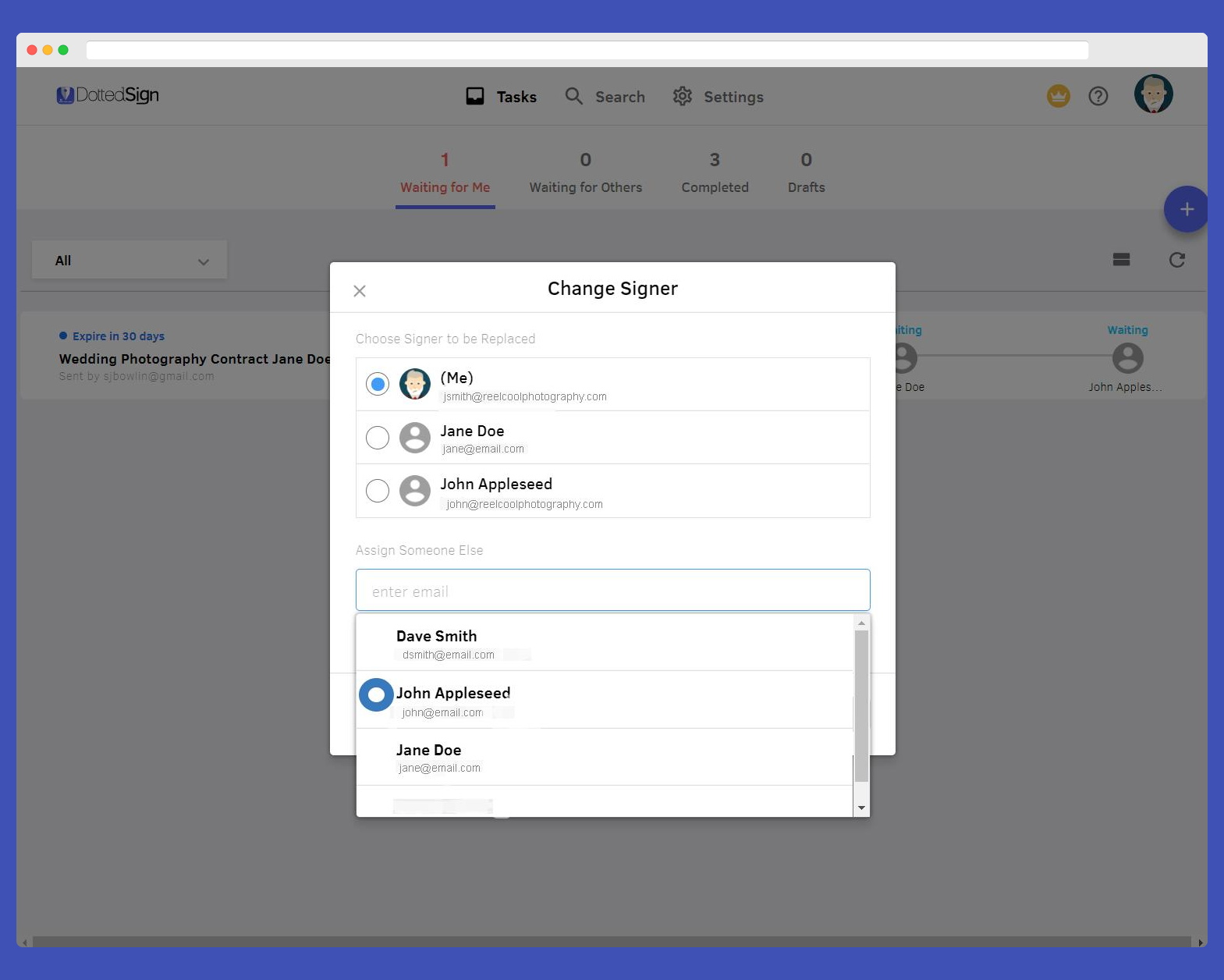 Change your document signers easily with DottedSign