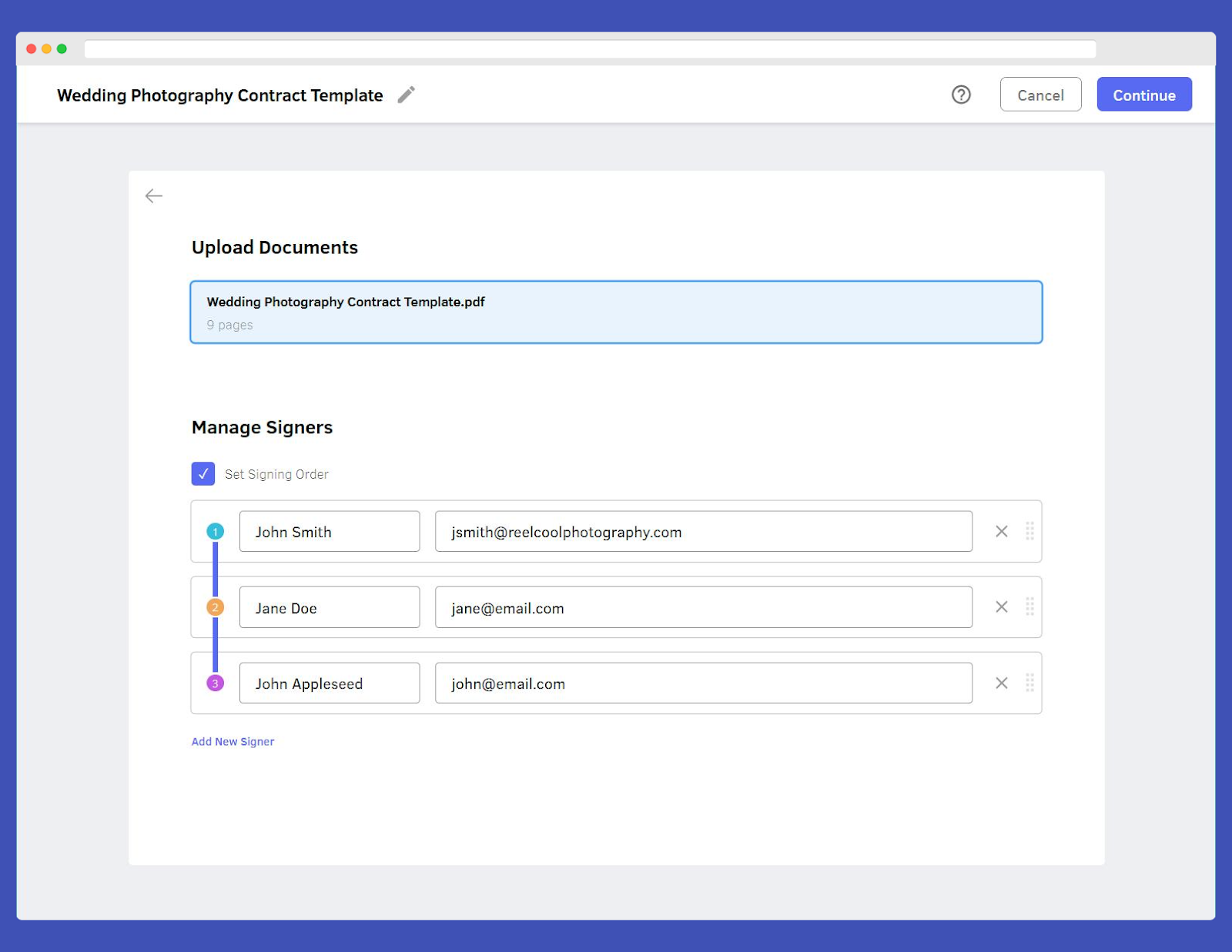 Custom template creation with DottedSign