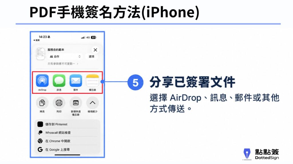 用 iPhone 在手機上完成pdf線上簽名-分享已簽屬文件